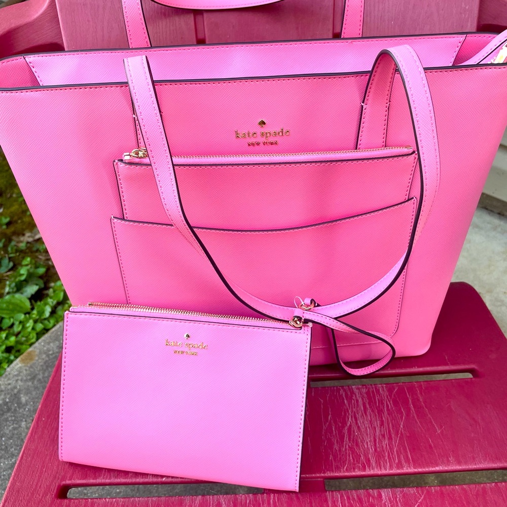 Kate Spade Staci tote and 3 piece wristlet